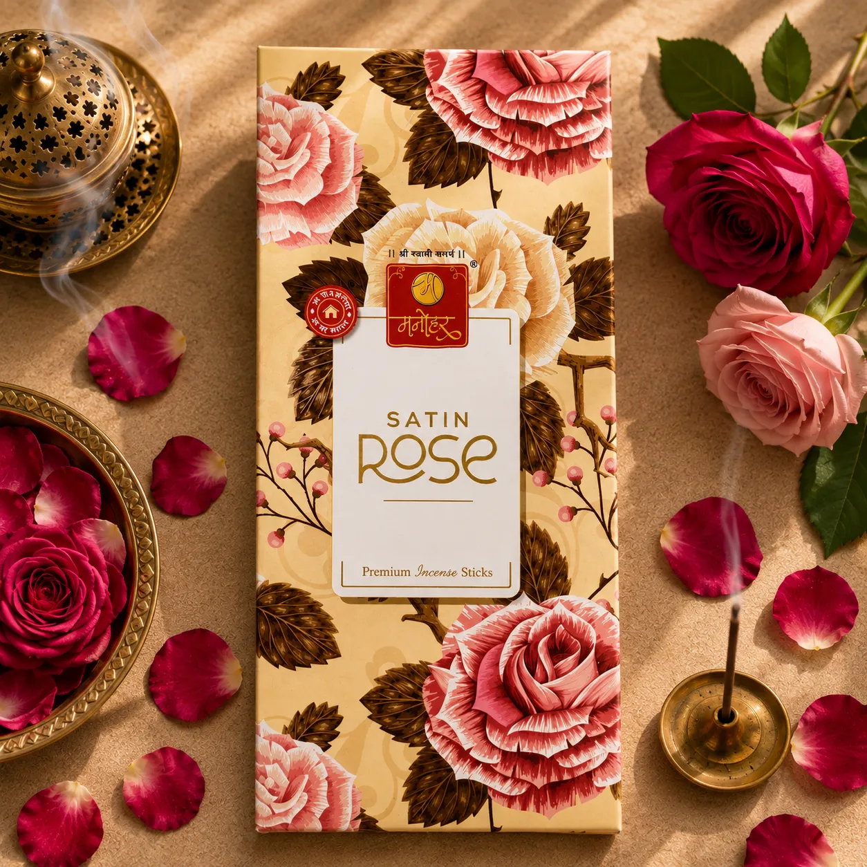 Satin Rose - Premium Agarbatti Manohar at Chaitanya Stores Sangmeshwar
