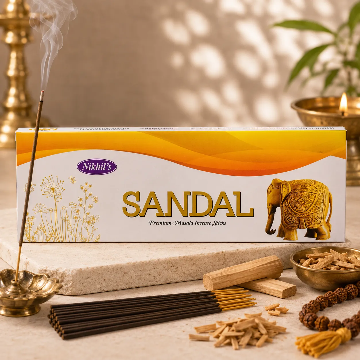 Sandal - Premium Masala Agarbatti Nikhil at Chaitanya Stores Sangmeshwar